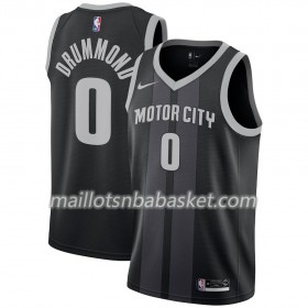 Maillot Homme Detroit Pistons Andre Drummond 0 2018-19 Nike City Edition Noir Bleu Swingman